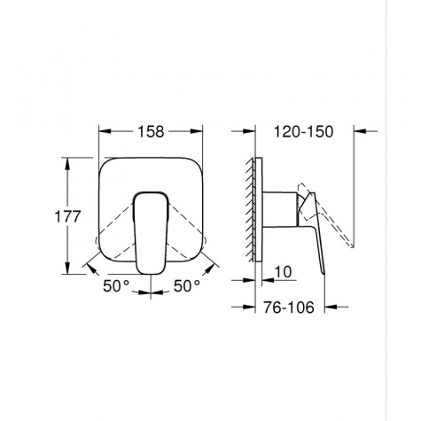 Одноважільний змішувач для душу Grohe Cubeo (1017772430)