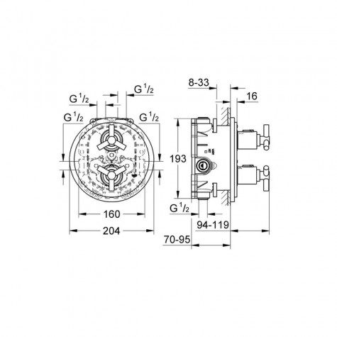 Термостат верхньої монтажної частини Grohe Atrio (19395000)