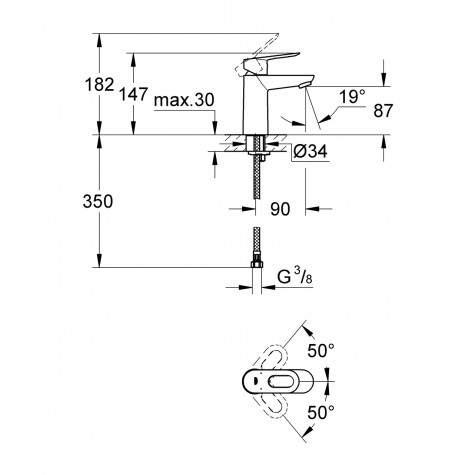Змішувач для умивальника Grohe BauLoop (23337000)