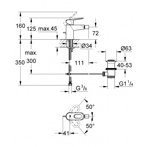 Змішувач для біде Grohe BauLoop (23338000)