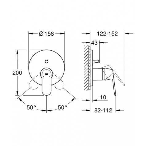 Змішувач прихованого монтажу на 2 споживача Grohe Eurosmart Cosmopolitan (24045000)