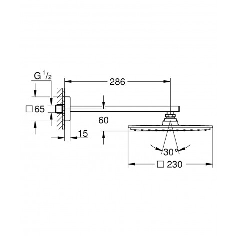 Верхній душ з настінним кронштейном Grohe Rainshower Allure (26064000)