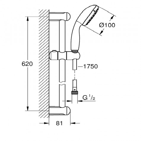 Душовий набір 2 режими струмені Grohe Tempesta 100 (26162001)