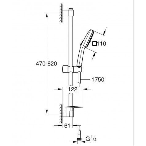 Душовий гарнітур Grohe Tempesta Cube 110, 2 режими (26907003)