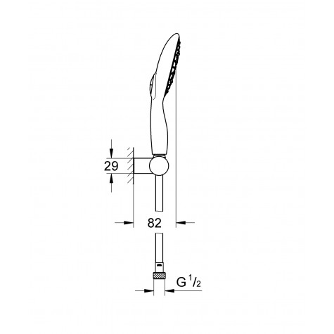 Душевой набор с держателем, 4 режима струи Grohe Power&Soul (27742000)