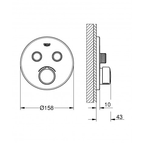 Змішувач прихованого монтажу на 2 споживача Grohe SmartControl Mixer (29145000)
