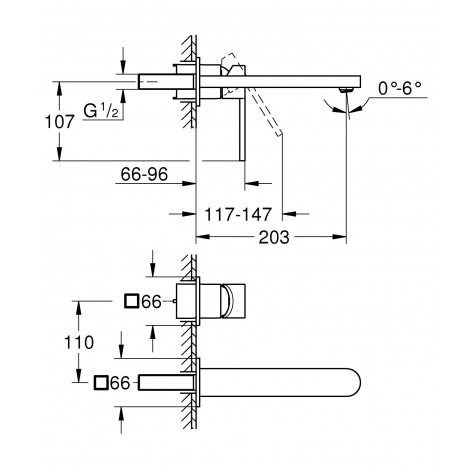 Смеситель для раковины Grohe Plus на 2 отверстия, L-Size (29306003)