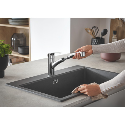 Змішувач для кухні з висувним виливом Grohe Eurosmart New (30305001)