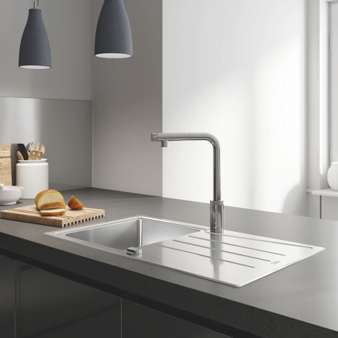 Змішувач для кухні з висувним виливом Grohe Eurosmart New (31613000)