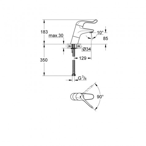 Змішувач для умивальника Grohe Euroeco Special (32790000)