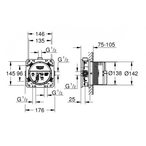 Універсальна вбудована частина Grohe Rapido Smartbox (35600000)