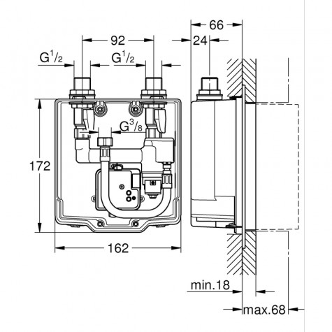 Прихований монтажний блок Grohe Eurosmart Cosmopolitan E (36336001)