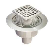 Душовий трап з нержавіючої сталі SUS304 Koer FD14-100x100-180 (прямий відвід) (AC0662)