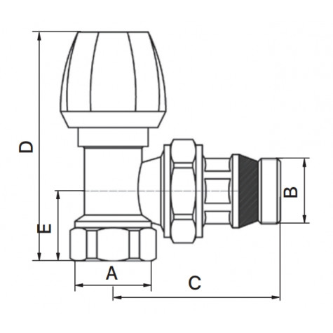 Вентиль радіаторний "антипротікання" Europroduct EP.0522 - 1/2x1/2" FM кутовий (EP6146)