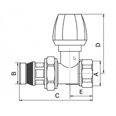 Вентиль радіаторний "антипротечка"Europroduct EP.0521 - 1/2x1/2" FM прямий (EP6147)