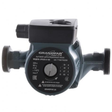 Насос циркуляционный центр. Grandfar UPS25-6-180 (GF1062) Насос циркуляционный центр. Grandfar UPS25-6-180 (GF1062)