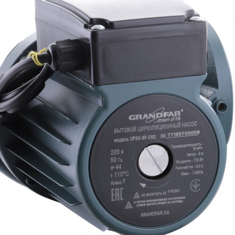 Насос циркуляционный центр. фланцевый Grandfar UP50-9F-280 (GF1070) Насос циркуляционный центр. фланцевый Grandfar UP50-9F-280 (GF1070)