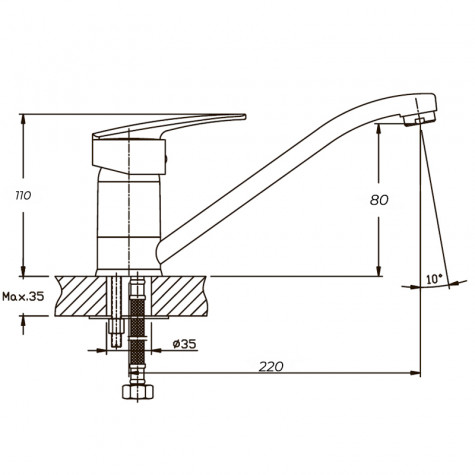 Змішувач для кухні Haiba Agat 004 (HB0004)