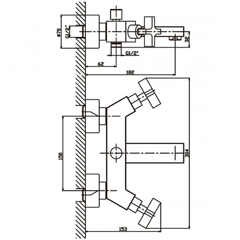 Змішувач для ванни Haiba Bergus 009 (HB0023)