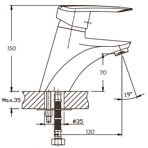 Змішувач для умивальника Haiba Disk 001 (HB0050)