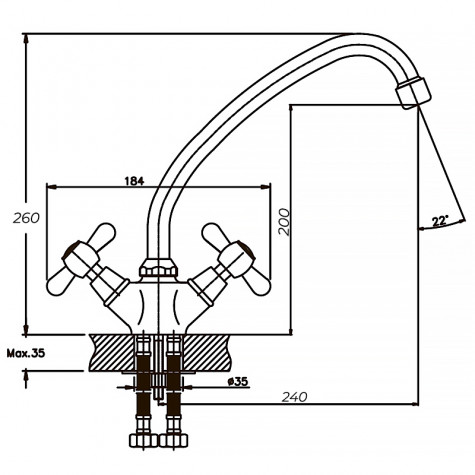 Змішувач для кухні Haiba Dominox 271 матовий (HB0076)