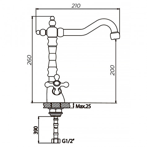 Змішувач для кухні Haiba Dominox 777 (HB0095)