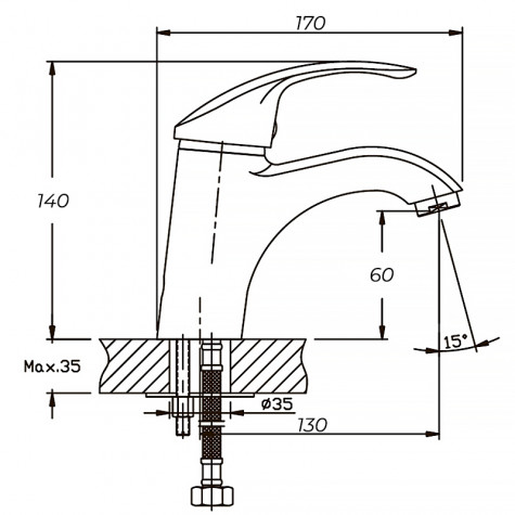 Змішувач для умивальника Haiba Fabio 001 (HB0104)