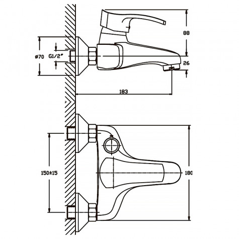 Змішувач для ванни Haiba Focus 009 матовий (HB0125)