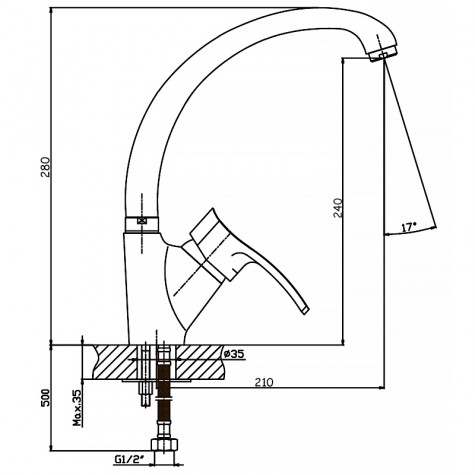 Змішувач для кухні Haiba Focus 011 (HB0128)