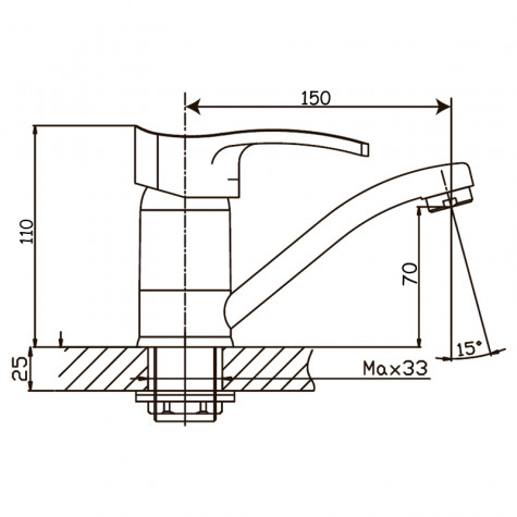 Змішувач для умивальника Haiba Focus 555 (вилив 15 см) (HB0135)