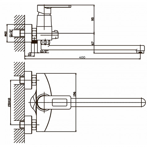 Змішувач для ванни Haiba GUDINI 006 (HB0148)
