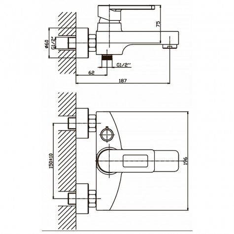 Змішувач для ванни Haiba Gudini 009 (HB0149)