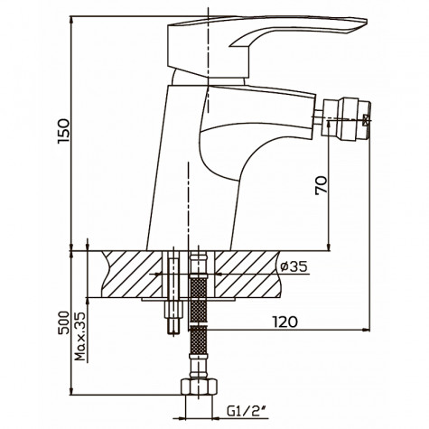 Змішувач для біде Haiba Hansberg 002 (HB0173)