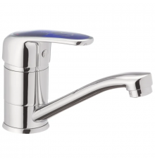 Смеситель для умывальника Haiba Magic 004 с синей ручкой (вылив 15 см) (HB0666)