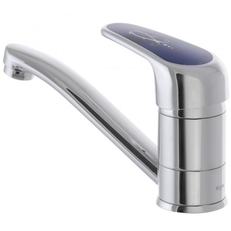 Смеситель для умывальника Haiba Magic 004 с синей ручкой (вылив 15 см) (HB0666)