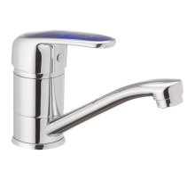 Змішувач для умивальника HAIBA MAGIC 555 (15 см) з синьою ручкою (HB0672)