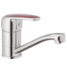 Змішувач для умивальника Haiba Magic 555 (15 см) з червоною ручкою (HB0673)