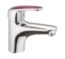 Змішувач для умивальника Haiba Magic 001 з червоною ручкою (HB0684)