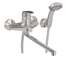 Змішувач для ванни Haiba Magic 006 з червоною ручкою (HB0693)