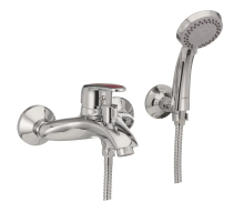 Змішувач для ванни Haiba Magic 009 з червоною ручкою (HB0698)