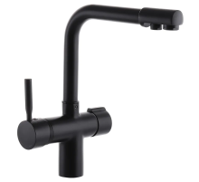 Змішувач для кухні Haiba Hans 021 з вих. для питної води (чорний) (HB0820)