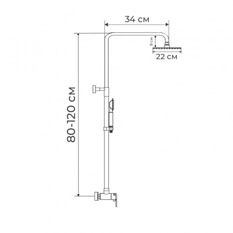 Душова колона зі змішувачем Haiba Opus 003-J (HB0913)