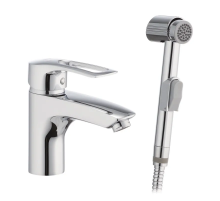 Змішувач для умивальника Haiba Germes 001 з гігієн. лійкою (HB0918)