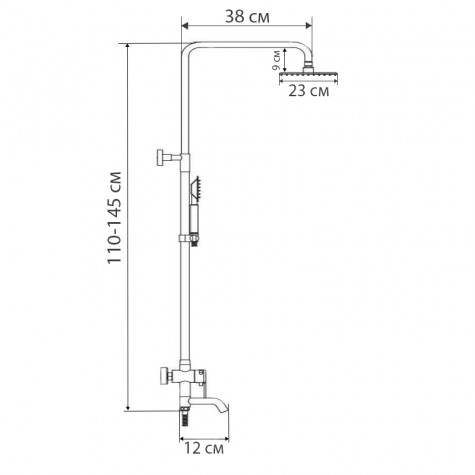 Душова колона зі змішувачем (нерж.сталь) HAIBA DAX-009-J (HB2791)