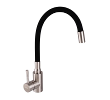 Смеситель для кухни с черным силиком. изливом Haiba SUS 011 (HB3790)