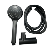 Душевой набор (шланг, лейка, кронштейн) Haiba SET-08 Black (HB3984)