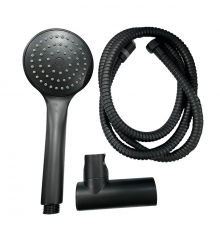 Душовий набір (шланг, лійка, кронштейн) Haiba SET-08 Black (HB3984)