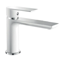 Змішувач для умивальника HAIBA ALEX 001 LONG WHITE-CHROME (HB9563)