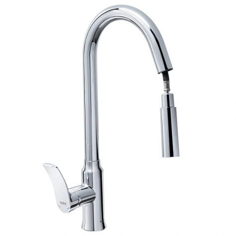 Смеситель для кухни Haiba Bolero 014 с выдвижной воронкой (HB9591)