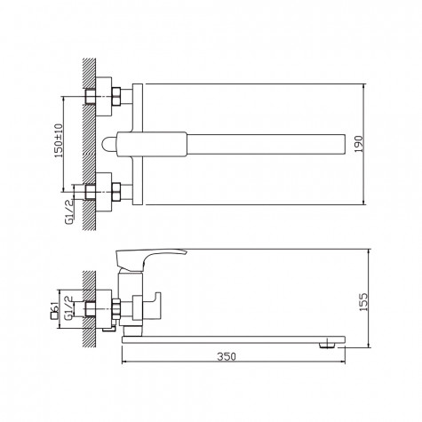 Змішувач для ванни Haiba Monaco 006 Euro (HB9652)